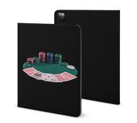 Poker Cards Chips on Table Funny Tablet Case with Pen Slot Lightweight Hard Protective Cover Compatible with iPad 2020/Pro 2020/Pro 2021/Air4/Air5