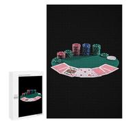 Poker Cards Chips on Table Wooden Jigsaw Puzzles for Adults Vertical Challenge Intelligent Picture Puzzle Games Gift for Family