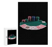 Poker Cards Chips on Table Wooden Jigsaw Puzzles for Adults Vertical Challenge Intelligent Picture Puzzle Games Gift for Family