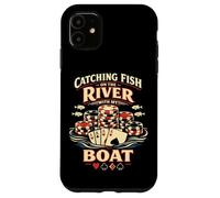 Poker Cards Full House Vintage Catching Fish On The River Case for iPhone 11