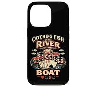 Poker Cards Full House Vintage Catching Fish On The River Case for iPhone 13 Pro