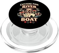 Poker Cards Full House Vintage Catching Fish On The River PopSockets PopGrip for MagSafe