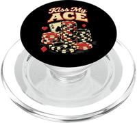 Poker Cards Pun Vintage Kiss My Ace PopSockets PopGrip for MagSafe