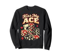 Poker Cards Pun Vintage Kiss My Ace Sweatshirt