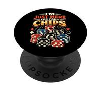 Poker Cards Vintage I'm Just Here For Your Chips PopSockets Adhesive PopGrip