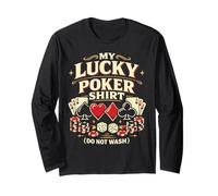 Poker Cards Vintage Never Underestimate an Old Man Who Plays Long Sleeve T-Shirt