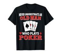 Poker Cards Vintage Never Underestimate An Old Man Who Plays T-Shirt