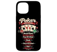Poker Cards Vintage Poker Hands Royal Flush Straight Flush Case for iPhone 15