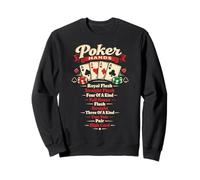 Poker Cards Vintage Poker Hands Royal Flush Straight Flush Sweatshirt