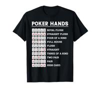 Poker Cards Vintage Poker Hands Royal Flush Straight Flush T-Shirt