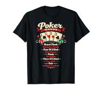 Poker Cards Vintage Poker Hands Royal Flush Straight Flush T-Shirt