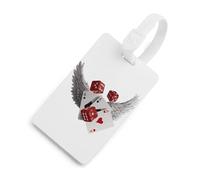 Poker Cards with Wings and Dice Funny Luggage Tag with ID Name Card Stylish Suitcase Labels Baggage Bag Tags