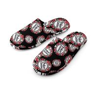 Poker Casino Flannel Men's Slip-on Slippers Soft Warm House Shoes Cotton-Lining Rubber Sole for Home Hotel 45-46_（11-12）
