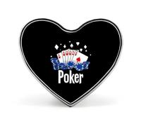 Poker Casino Heart Metal Brooches 1 Inch Decorative Badges Exquisite Decorations Pins for Clothing