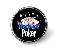 Poker Casino Round Metal Brooches 1 Inch Decorative Badges Exquisite Decorations Pins for Clothing