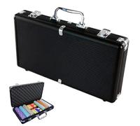 Poker Chip Case Empty - 300 Pieces Capacity Storage Holder, Aluminum Alloy Matte Black Box | Full Protection Poker Chip Display Container, Card Game Accessory Organizer for Lovers Family Friends