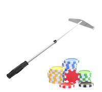 Poker Chip Collector, Telescopic Chip Rake - Telescopic Rake Chip Tool, Poker Chip Collector Rake, Metal Supplies, Collector