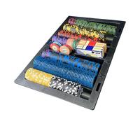 Poker Chip Holder - cassino Game Tray, pliant Rack Container | Poker Table Insert, Gambling Tabletop Chip Storage, Compact Dealer Station With Stack Alignment Setup For Home Game Night Play