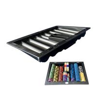 Poker Chip Holder, Table Tray, Dealer Organizer with Balanced Grip, Compact Utility with Sturdy Texture, 14.76 inches Kit, Practical Aid for Poker Chips Storage Home Club Tournament