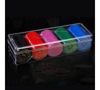 Poker Chip Rack - Clear Acrylic Chip Box | Storage Case Organizer For 5 Grids - Erased Acrylic Chip Louses For Standard Size Chips