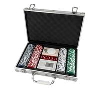 Poker Chip Set - 200Pcs Professional Poker Sets With Aluminum Case, No-Denomination Party Props - For Players Game Enthusiasts Collectors Event Planner Men Women Adults Home Travel Family Night Party