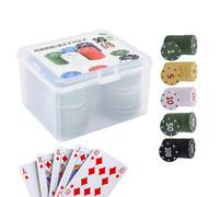 Poker Chip Set, Game Supplies with Storage Box - Professional Poker Chips | for Home Travel Night Tournaments Parties Holiday Birthday Offices Room Family Gathering Friends
