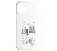 Poker Chip Set Patent Blueprint Retro Poker Player Drawing Case for iPhone 16 Plus