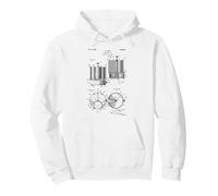 Poker Chip Set Patent Blueprint Retro Poker Player Drawing Pullover Hoodie