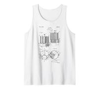 Poker Chip Set Patent Blueprint Retro Poker Player Drawing Tank Top