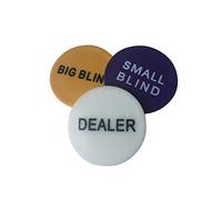 POKER CHIP SHOP 3 PACK - DEALER BUTTON + SMALL AND BIG BLINDS 48mm