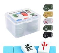 Poker Chips - 100pc Mahjong Card Game Room Chips Set | Texas Holdem, Style For Poker Nights Tournaments Travel Home Game Room Accessories
