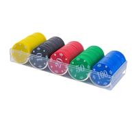 Poker Chips - 100pcs Style Set with Frosted Storage Box | 5 Denominations Durable ABS Material, Professional Accessories for Texas Holdem Home Game Nights
