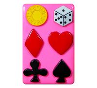 Poker Chips and Card Suits Silicone Mould Mold for Cake Decorating Cake Cupcake Toppers Icing Sugarcraft Tool by Fairie Blessings