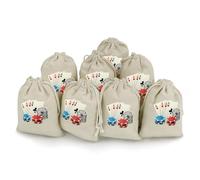 Poker Chips And Playing Card Printed Drawstring Bag Packs Cotton And Linen Bags Pouch 8 Pieces Storage Reusable Gift Wrap