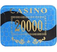 Poker Chips Set, 25 PCS Crystal Clay Chips for Texas Hold'em and Blackjack, Numbered Denomination for Card Games