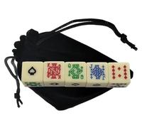 Poker Dice Set Ace K Q J 10 9 - 16mm High-Contrast Multi-Color Card Symbols - 2026 Series - Sunlit Ivory Squared Corners Spades Ace (1 Set - Casual Play)