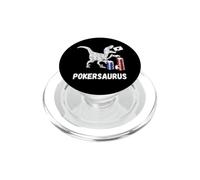 Poker Dinosaur Casino Dino Poker Chips Gambler T-Rex PopSockets PopGrip for MagSafe
