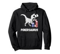Poker Dinosaur Casino Dino Poker Chips Gambler T-Rex Pullover Hoodie