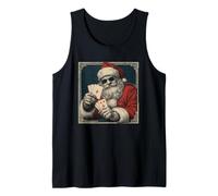 Poker Face Santa Claus Costume for Cards Playing Lovers Tank Top