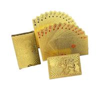 Poker Game - Waterproof Gold Leaf Decorative Deck Fittings Premium Flexible Foil Washable Classic Gambling Tool Portable Travel Set | Table Competition
