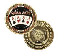 Poker Guard Weights for Poker Poker Card Protector Poker Chips Coin with Plastic Case, Las Vegas Edition, 1.6 inch Gold-Tone Metal