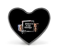 Poker Is My Therapy Heart Metal Brooches 1 Inch Decorative Badges Exquisite Decorations Pins for Clothing