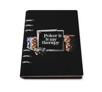 Poker Is My Therapy Leather Refillable Notebook with 90 Sheets Travel A5 Notebooks Writing Journal Personal Planner