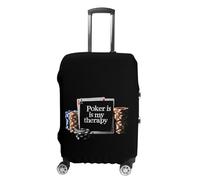 Poker is My Therapy Printed Luggage Cover Washable Suitcase Protector Fits 19-32 Inch Funny Travel Accessories