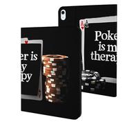 Poker Is My Therapy Printed Tablet Cases Compatible with iPad Series Slim Trifold Stand Protective Cover