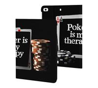 Poker Is My Therapy Printed Tablet Cases Compatible with iPad Series Slim Trifold Stand Protective Cover