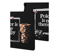 Poker Is My Therapy Printed Tablet Cases Compatible with iPad Series Slim Trifold Stand Protective Cover