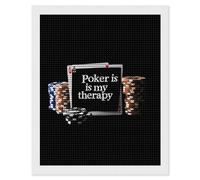 Poker is My Therapy Shining Diamond Art Painting Kits for Adults Personalized Round Full Drill Paintings DIY Crafts Kit Home Decor 16"x20"