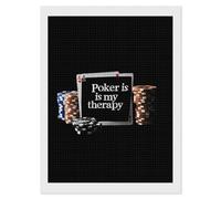 Poker is My Therapy Shining Diamond Art Painting Kits for Adults Personalized Square Full Drill Paintings DIY Crafts Kit Home Decor 12"x16"