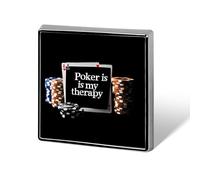 Poker Is My Therapy Square Metal Brooches 1 Inch Decorative Badges Exquisite Decorations Pins for Clothing